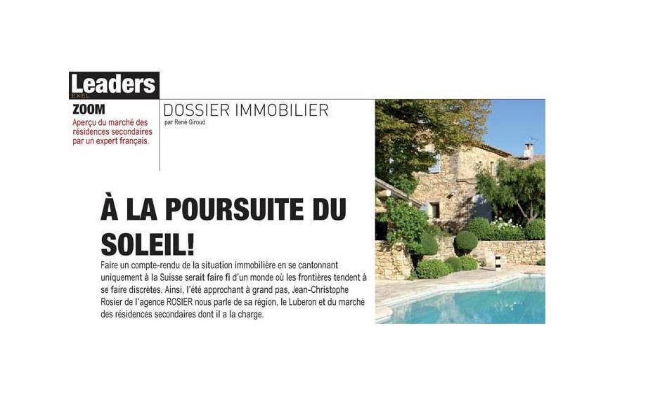 Article published in Leaders Excel: Second homes residential market overview by a French expert