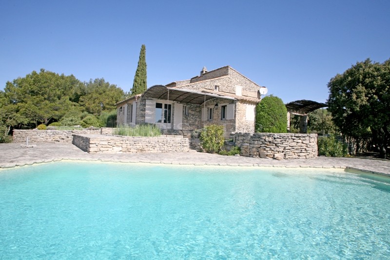 For sale on the hills of Gordes in Luberon, exceptional location for this superb stone property with infinity pool and view over 180°