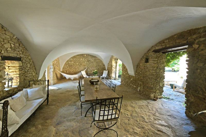 Authentic private stone hamlet with swimming pool and outbuildings set on 6 hectares of Provence in Gordes.