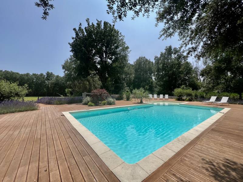 Stunning estate with main Bastide and 4 guesthouses for up to 22 guests, set on 5 hectares with 2 pools and tennis court — ideal for holidays or private events.
