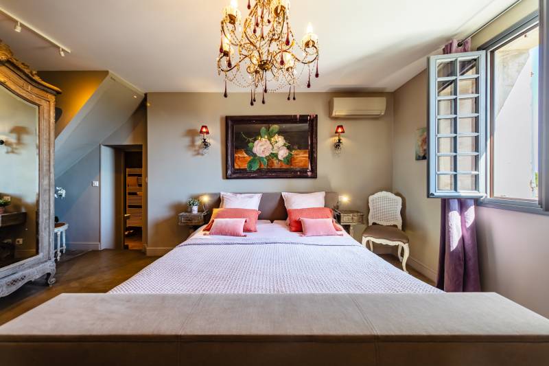 Tastefully appointed guest suite reflecting 