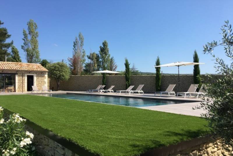 contemporary villa rental with heated pool and pool-house