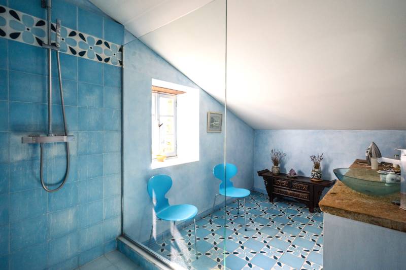 In the village of Cabrières-d'Avignon, a historic stone mansion with a swimming pool and garden near the castle.