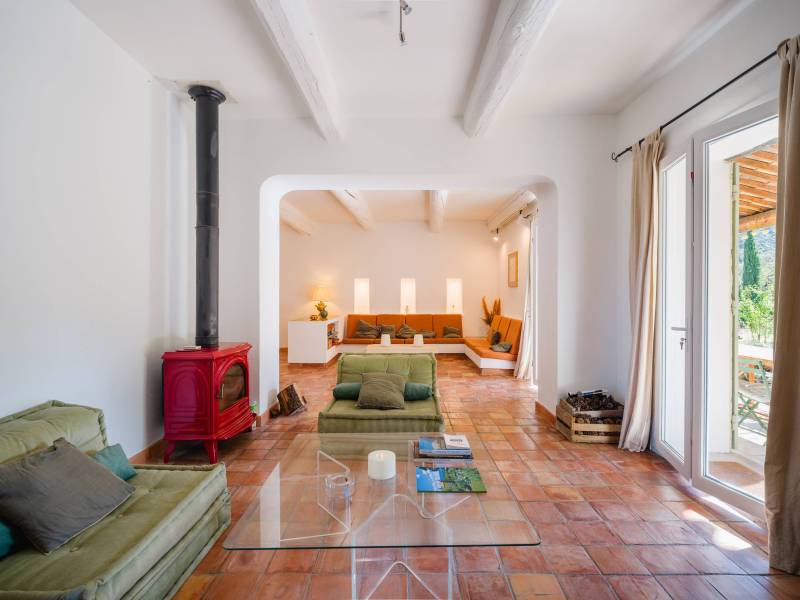 Bright and spacious living room with traditional 