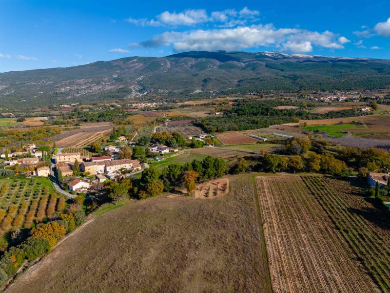 Exceptional estate at the foot of Mont Ventoux featuring a single-story villa, swimming pool, and a Provençal farmhouse with high rental investment potential.