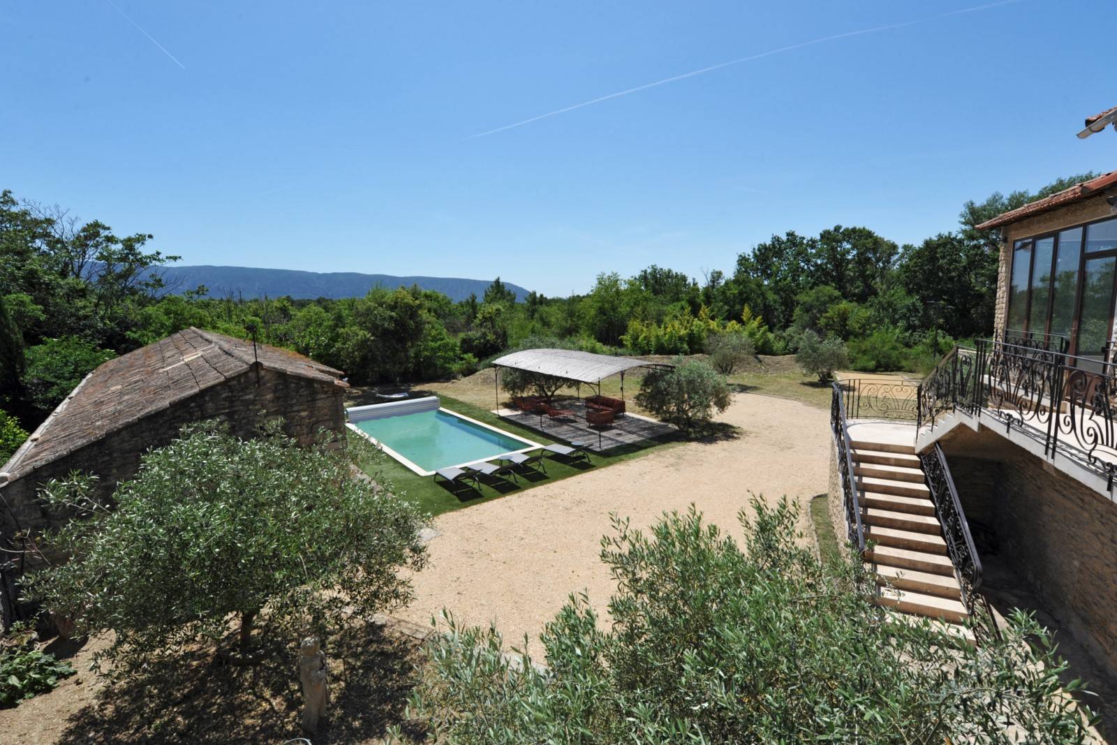 Exclusivity ROSIER, for sale in Gordes, renovated house with swimming pool and outbuildings facing the Luberon and its hilltop villages