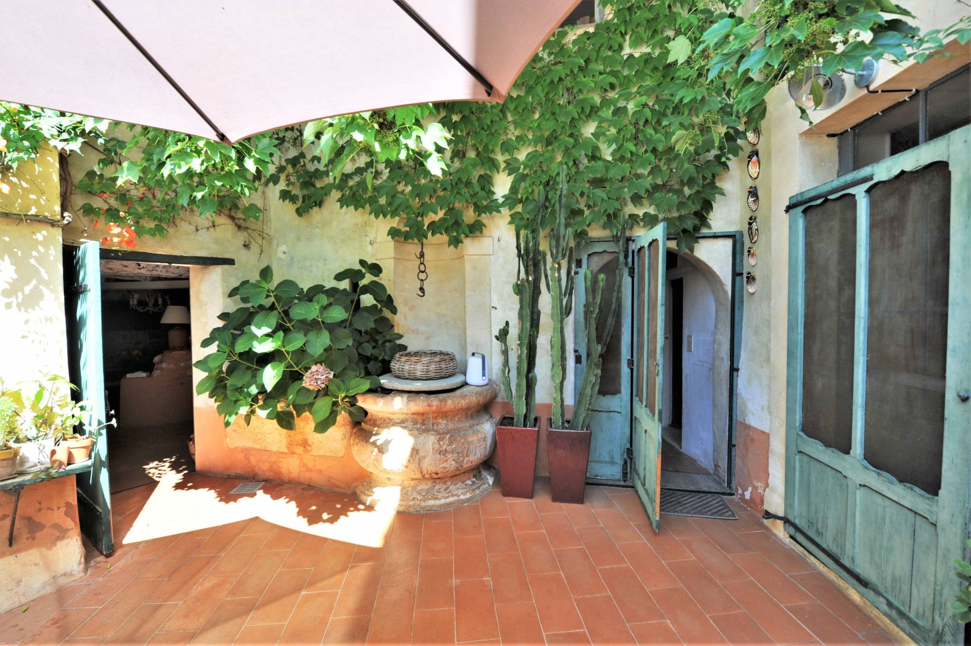 Roussillon: 19th century village house with pond and garage