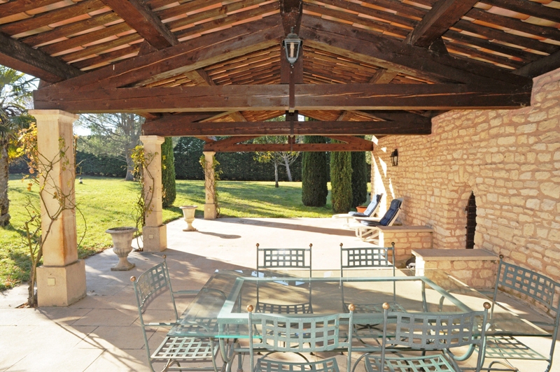 A renovated, enlarged 18th century stone farmhouse, typical Luberon