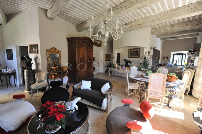 Luberon, for sale, superb stone village house with garden, swimming pool, views on the provençal countryside