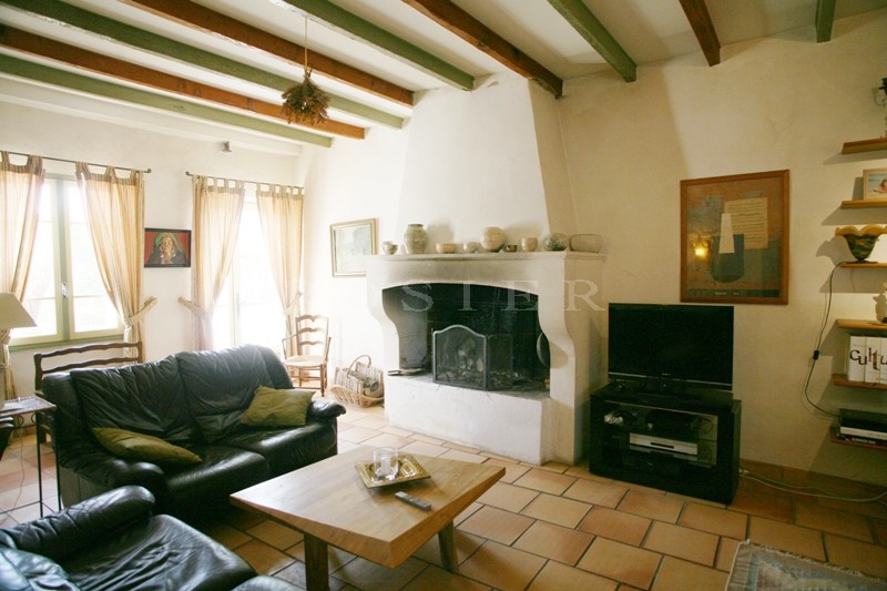 In the Comtat Venaisson, close to the centre of the village and local shops, an authentic farmhouse with swimming pool and outbuildings