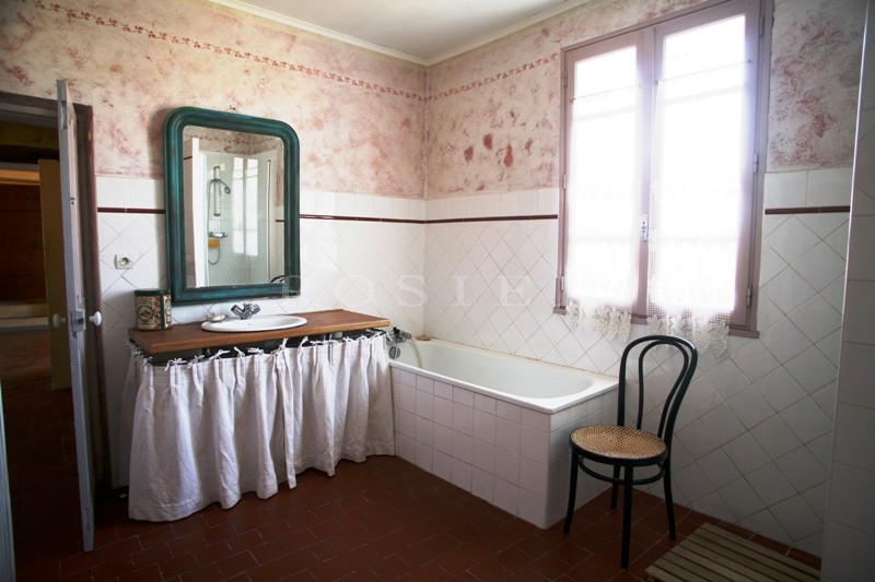 In the Comtat Venaisson, close to the centre of the village and local shops, an authentic farmhouse with swimming pool and outbuildings
