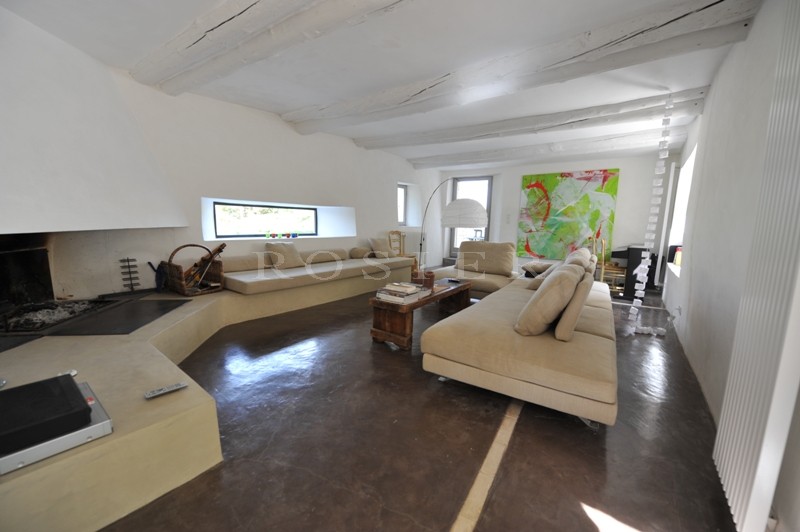 Luberon, close to the perched villages of Bonnieux and Menerbes, for sale, renovated farmhouse with more than 4.5 hectares of grounds