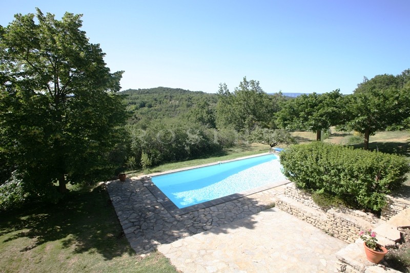 For sale, stone house with views over the Luberon mountain, nested in the heart of the monts de Vaucluse, 