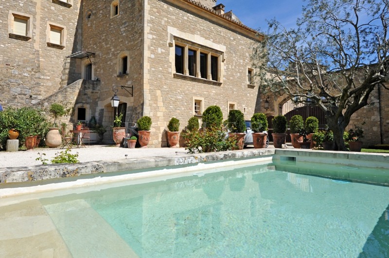 Luberon, for sale, superb stone village house with garden, swimming pool, views on the provençal countryside