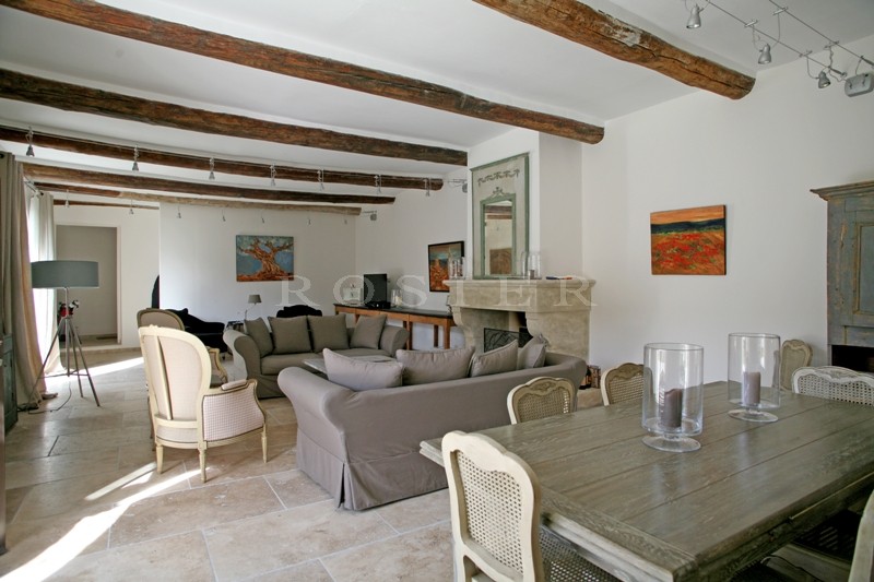 In the Luberon, for sale, a five bedroomed house at the heart of a village with garden and swimming pool