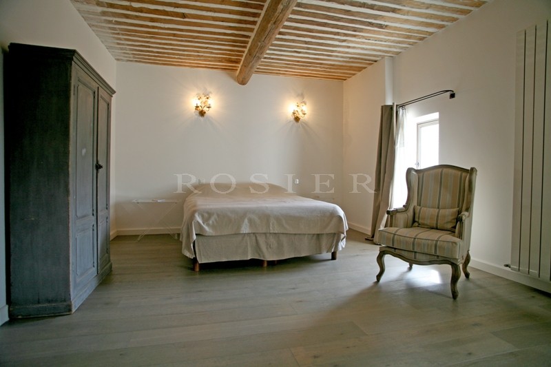 In the Luberon, for sale, a five bedroomed house at the heart of a village with garden and swimming pool