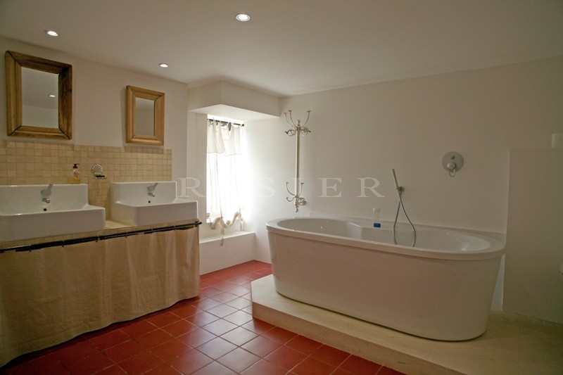 In the Luberon, for sale, a five bedroomed house at the heart of a village with garden and swimming pool