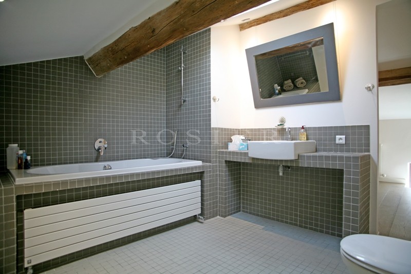 In the Luberon, for sale, a five bedroomed house at the heart of a village with garden and swimming pool