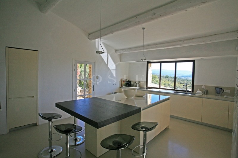Gordes, for sale, stone house for sale offering unobstructed views of the valley and the Luberon.