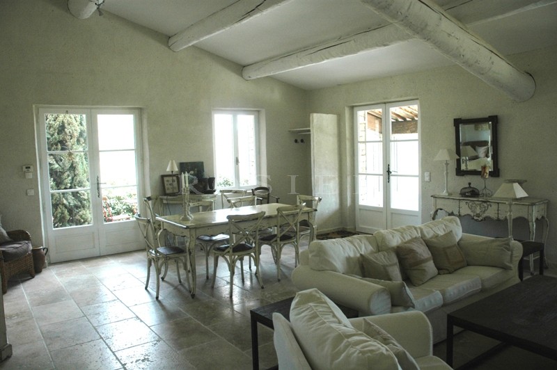 In Luberon, near Gordes, for sale, great location, stone house, facing South,  with swimming pool and views on the valley 