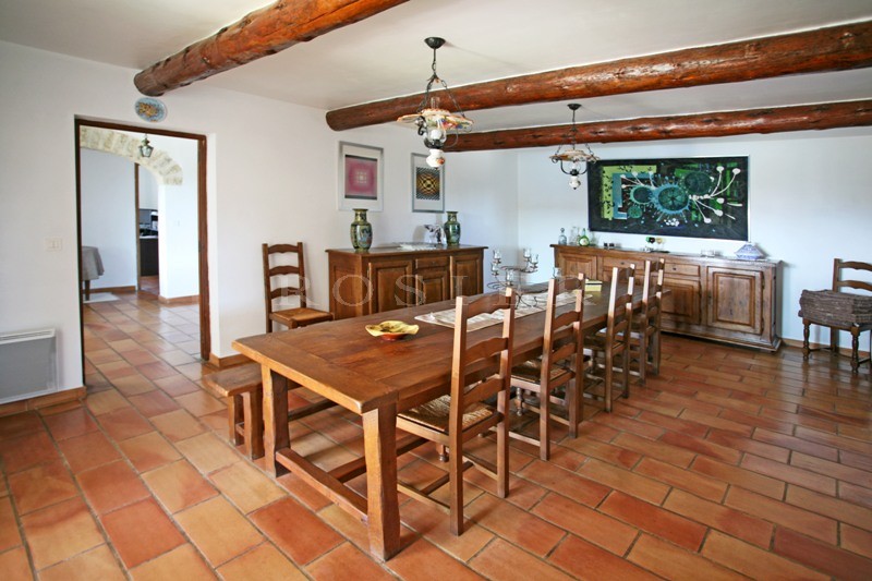 For sale in Luberon, large stone house with guest houses in Luberon with swimming pool, views and terraces. 