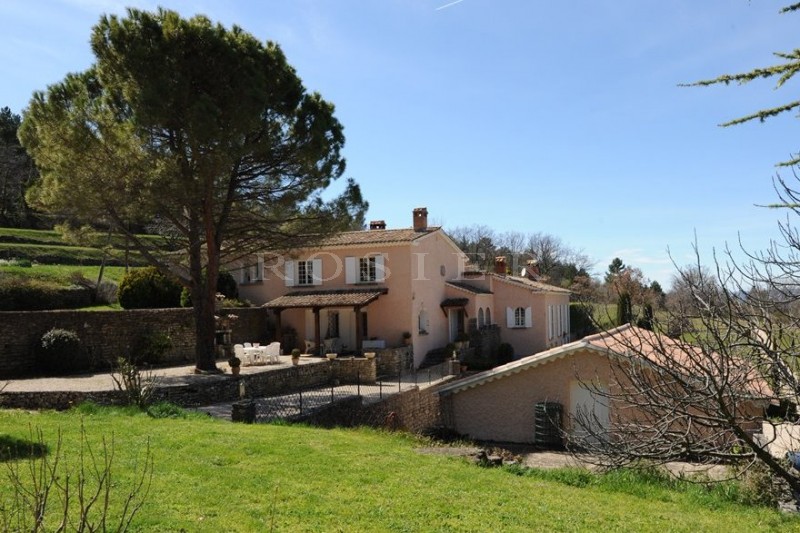 For sale, family home with swimming pool on 4.5 acres of land, close to a superb provencal village with shops.