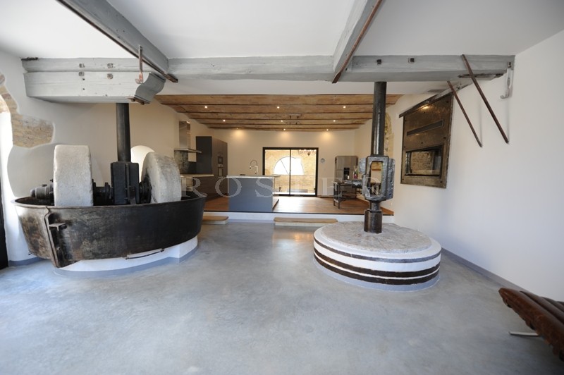 For sale, near Avignon, former factory entirely renovated, very contemporary with patio, fountain and swimming pool