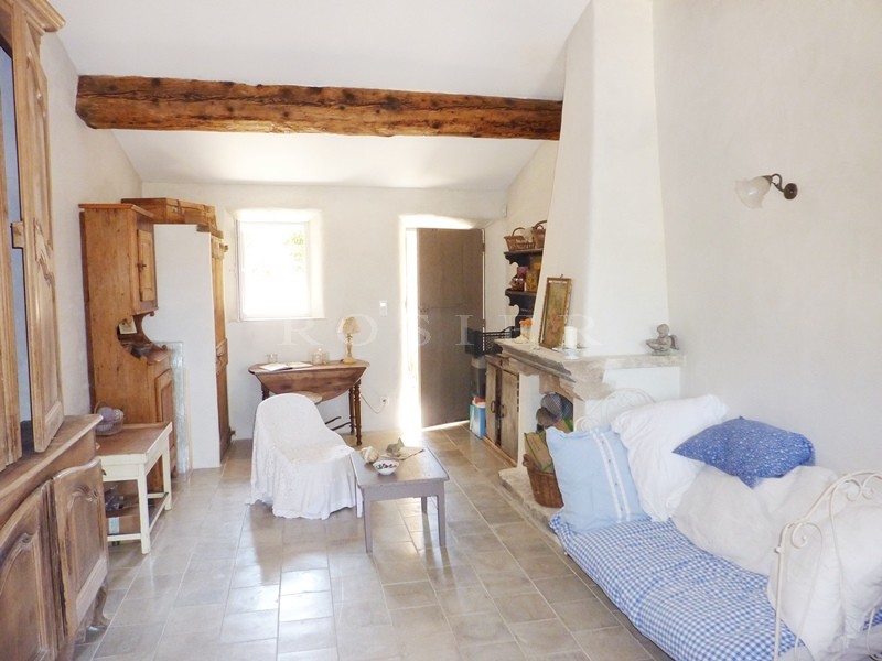 For sale in the Luberon, lovely hamlet house with guest house, garden and swimming pool