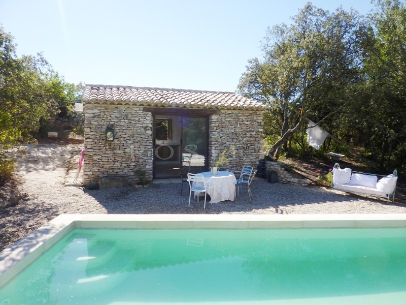 For sale in the Luberon, lovely hamlet house with guest house, garden and swimming pool