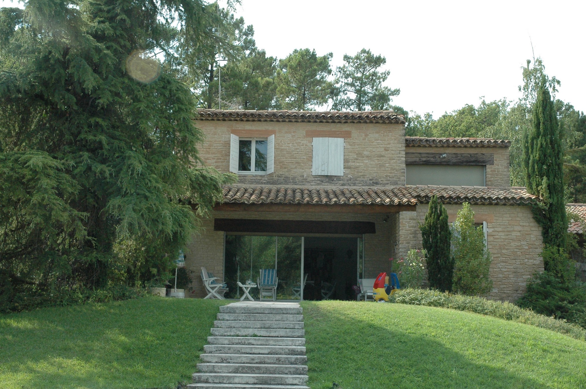 In Luberon for sale, large south facing stone house with swimming pool