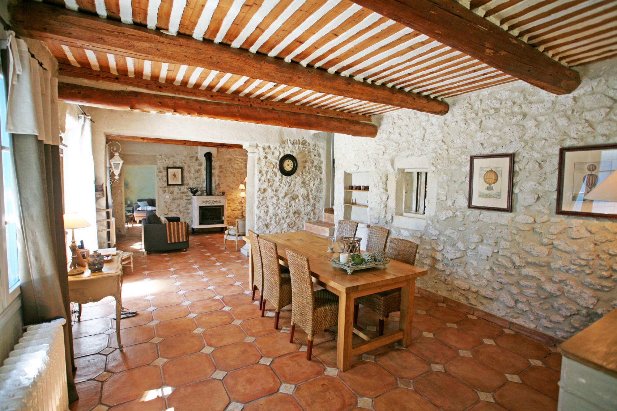 Provence, for sale, close to the Luberon, a tastefully restored farmhouse with terraces and pool