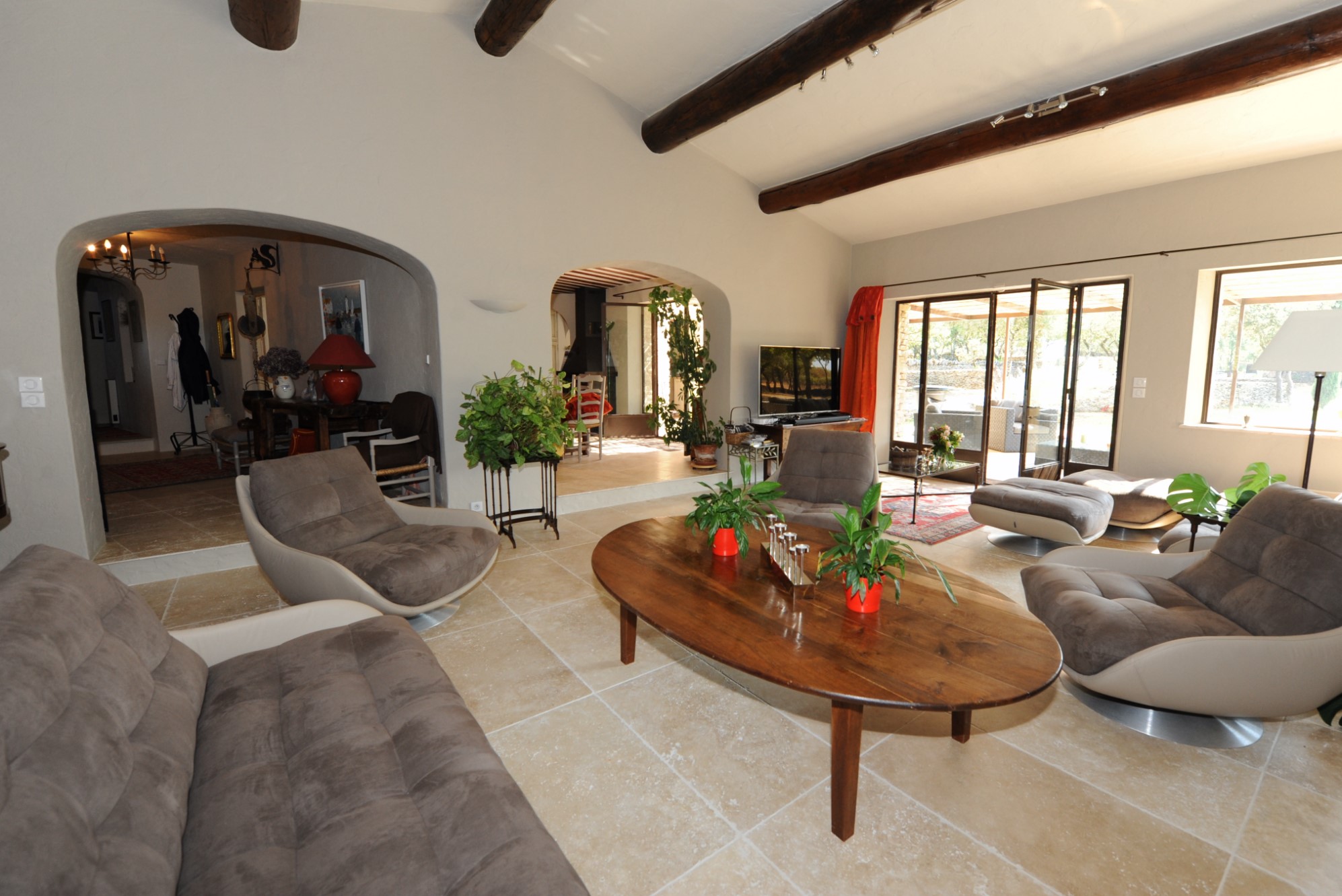 South facing stone built property on almost 7.5 acres with views over the Luberon for sale in Provence 