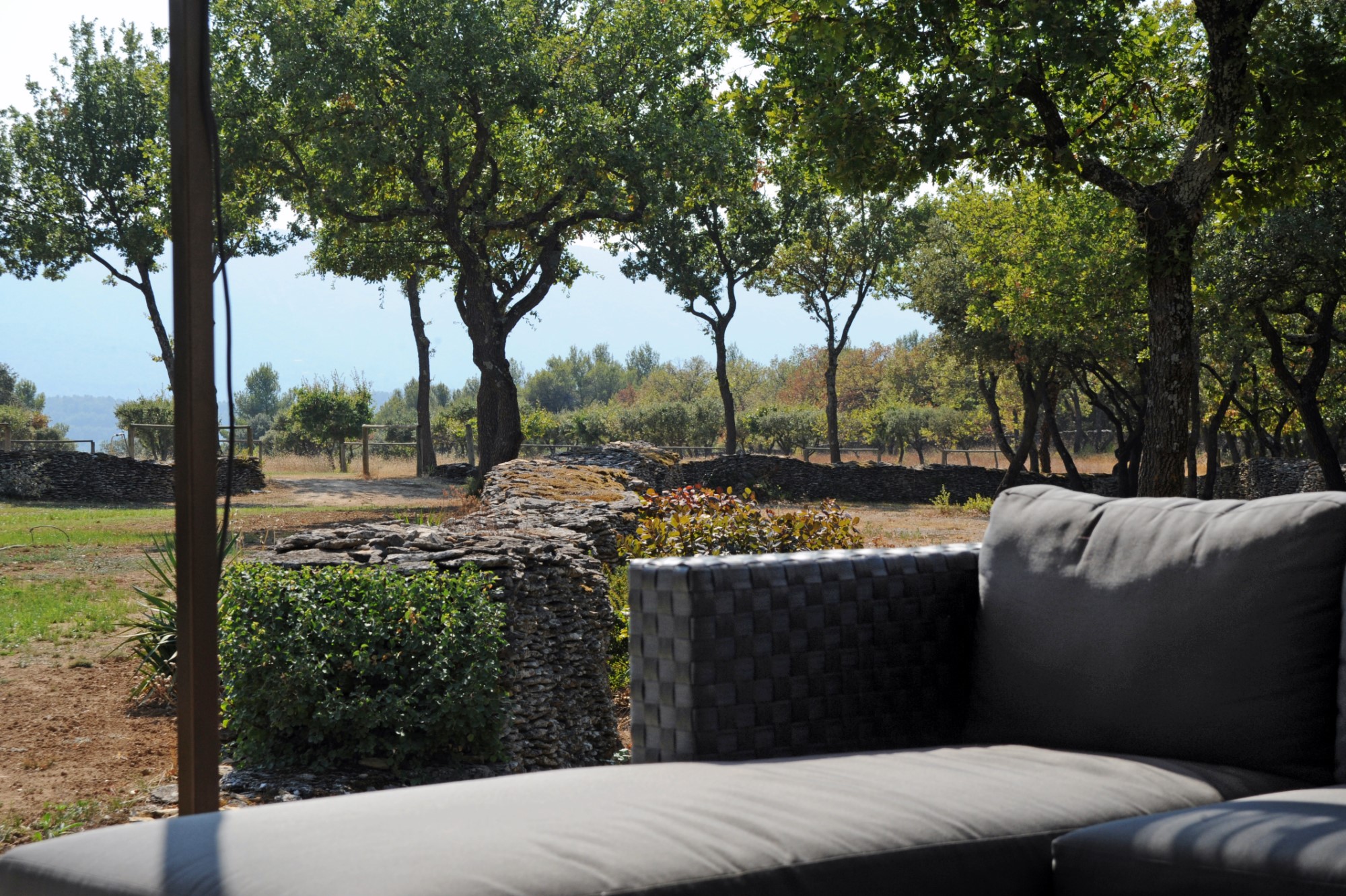 South facing stone built property on almost 7.5 acres with views over the Luberon for sale in Provence 
