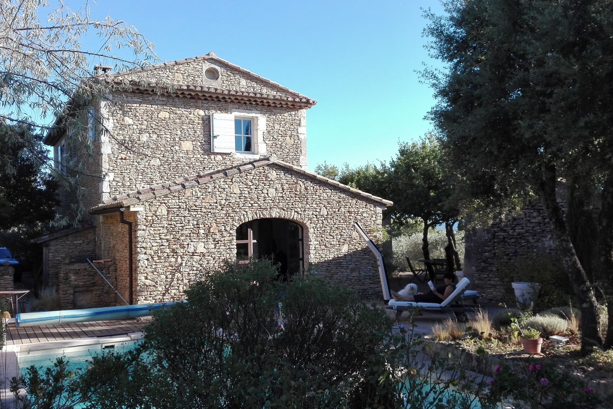 In the Luberon, near a village, beautiful stone house