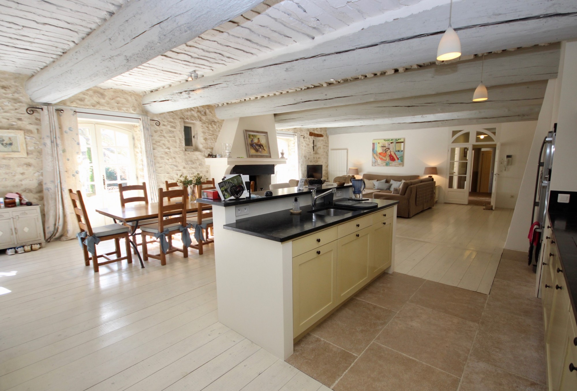 XVIII th century stone farmhouse in the center of a famous village