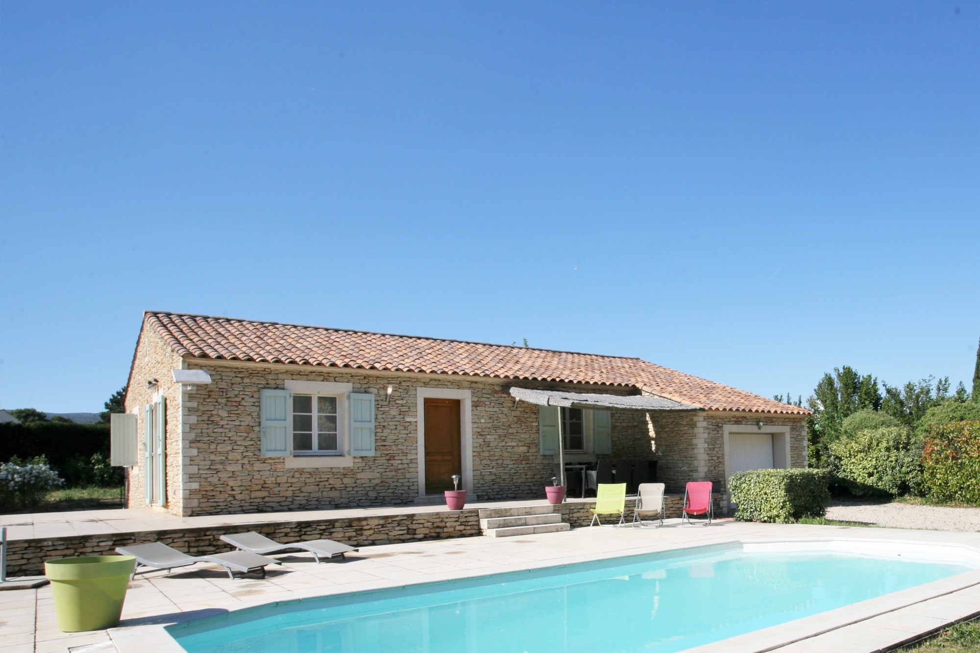 Gordes - For rent in Luberon recent house in dry stone with pool